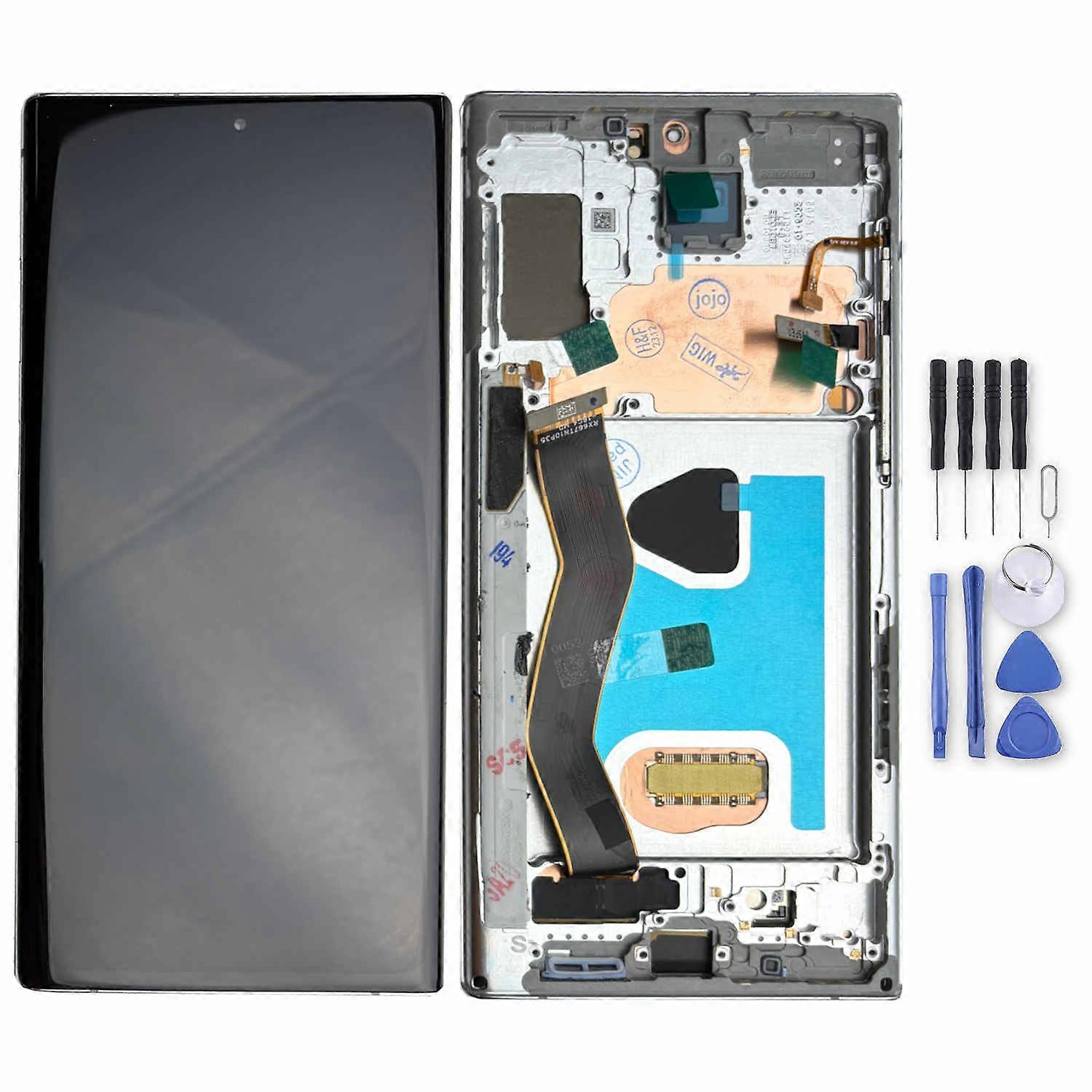 For Samsung Galaxy Note 10 Plus Display Full OLED with Frame Unit Touch Spare Part Repair Silver