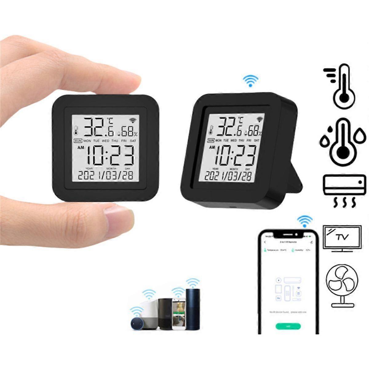 wifi electronic thermometer and hygrometer smart digital display IR infrared remote control two-in-one wireless thermometer sensor