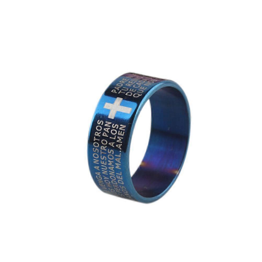 Bague Croix Acier Inoxydable Réglable Faith Hope Blessed - Pour Femme/homme - Neuf Avec étiquettes