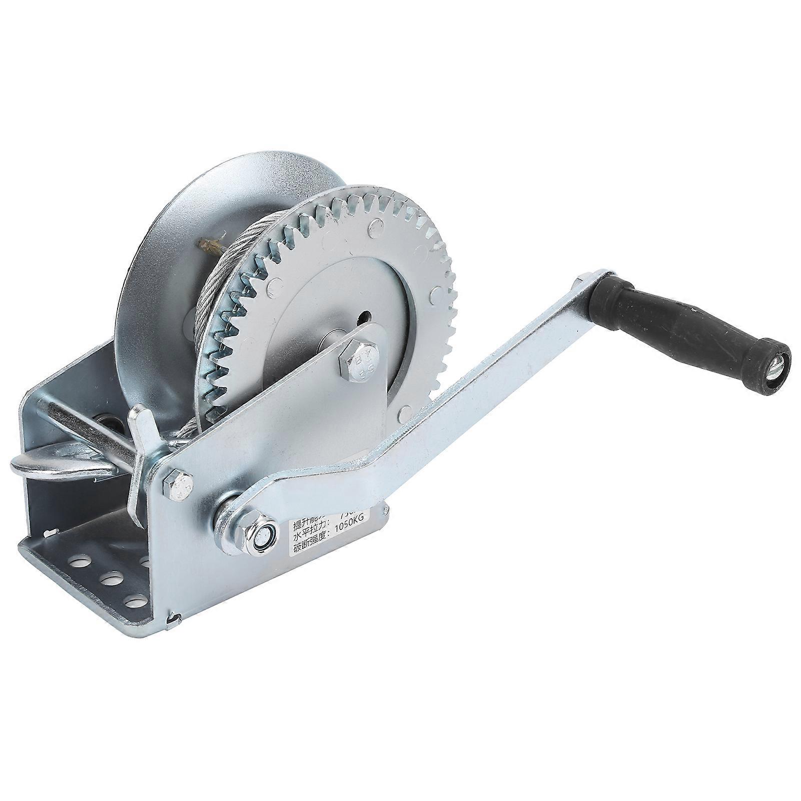 Manual Winch High LoadBearing SelfLocking Hand Crank Lifting Sling Tool with Hook 1600lbs