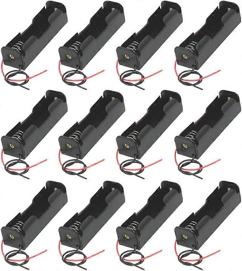 18650 Battery Holder Plastic Case Storage Box with Wire Leads (1 Drop)12Pcs