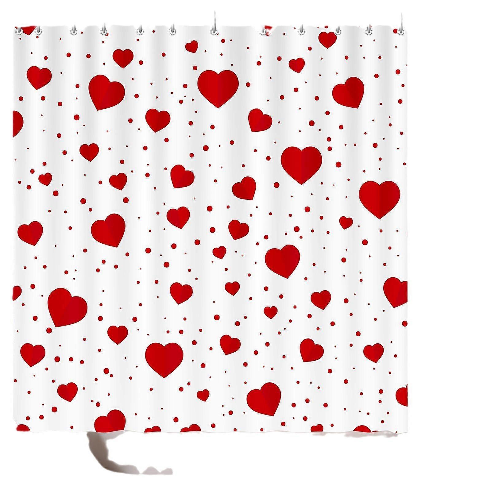 72"x 72" Valentine's Day shower curtain with hooks