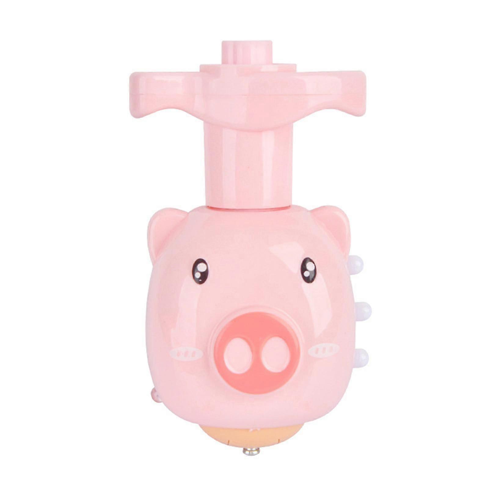 Cartoon Pig Shape Spinnings Top With Light & Sound Kids Play Spinnig Gifts