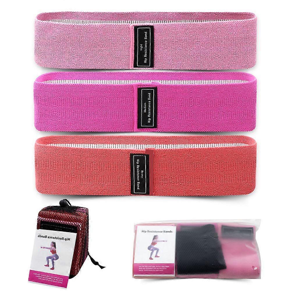 SQCLV Resistance Bands, Loop Stretch Band Pull Band, Level 3 Leg and Butt Ring Glute Exercise Band (Pink + Rose Red + Rubber Red)