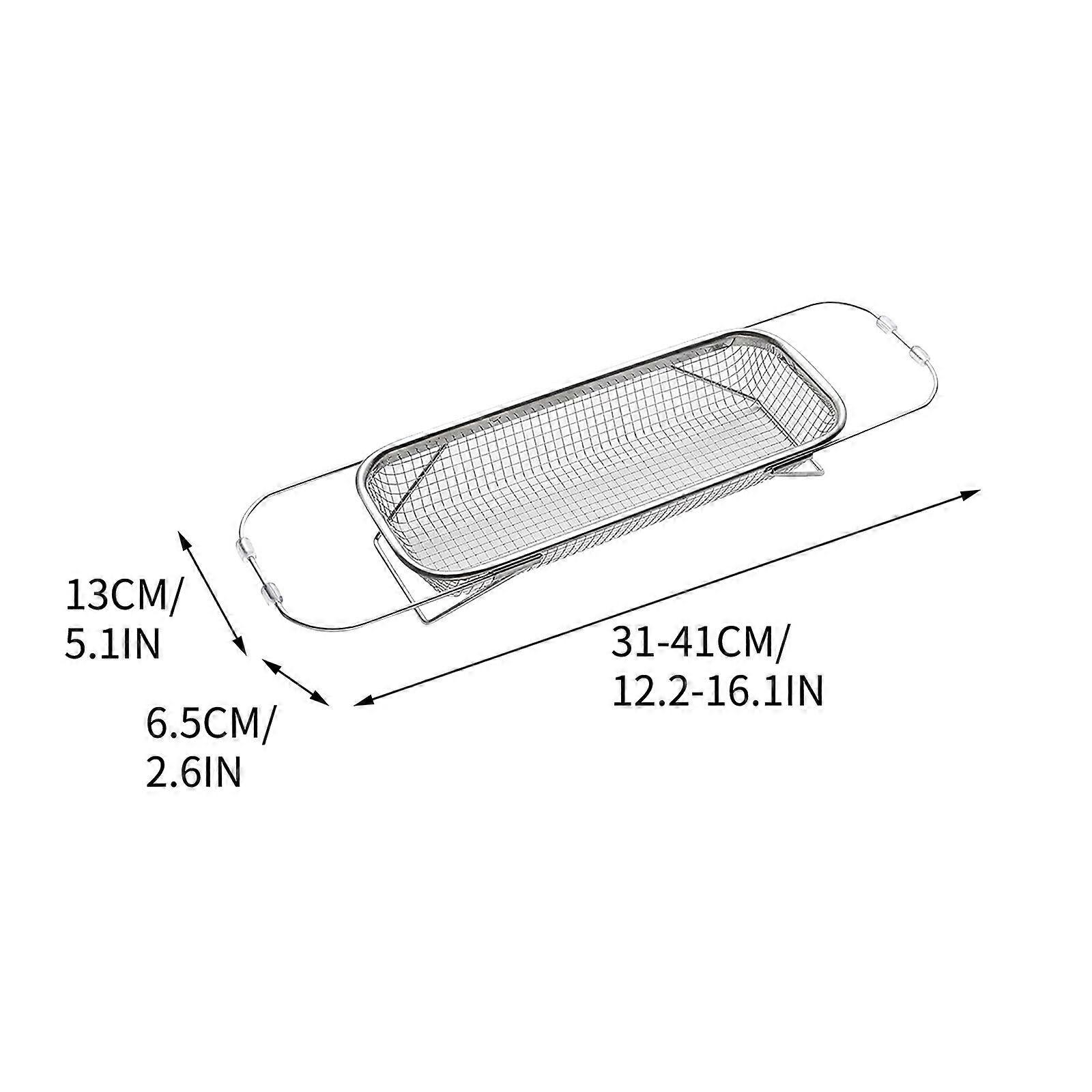 Scalable Stainless Steel Basket Bracket Vegetable Basket Sink Dishes Sink Kitchen Rectangular Storage Rack