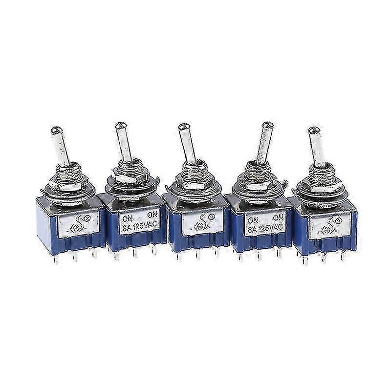 5PCS 6P Toggle Switch 6A 125VAC 6 Pin DPDT ON-ON Mini Toggle Switch New