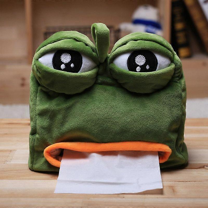 Cartoon Sad Pepe Frog Anime Plush Tissue Box