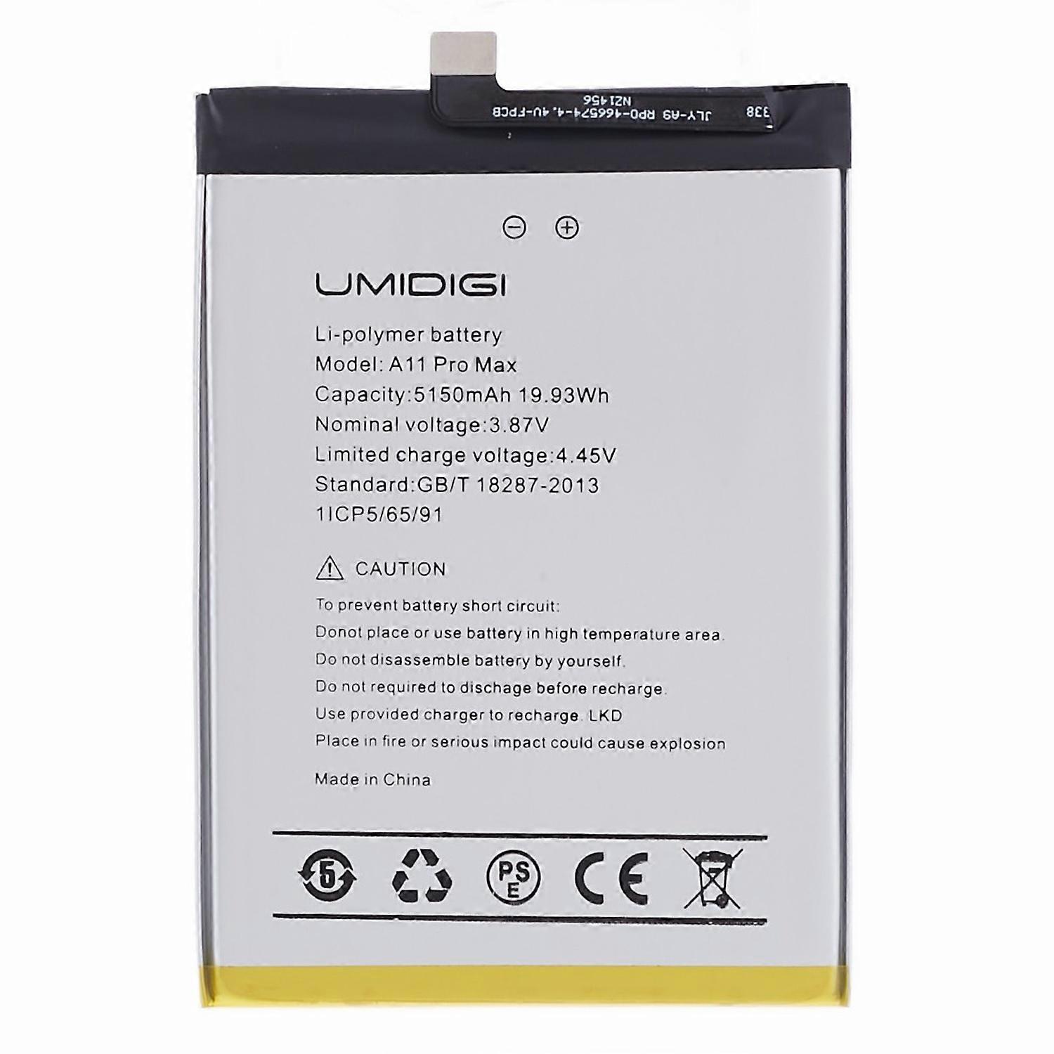 For Umidigi A11 Pro Max 3.87V 5150mAh Rechargeable Li-Polymer Battery Assembly Part