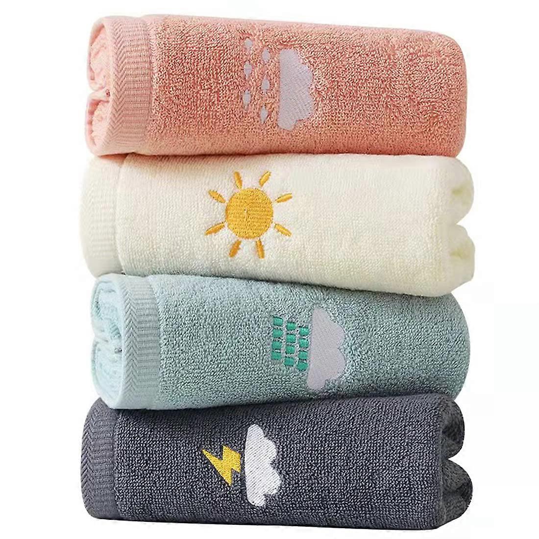 4 Piece Soft Absorbent Hand Towels, 14x29 Inch
