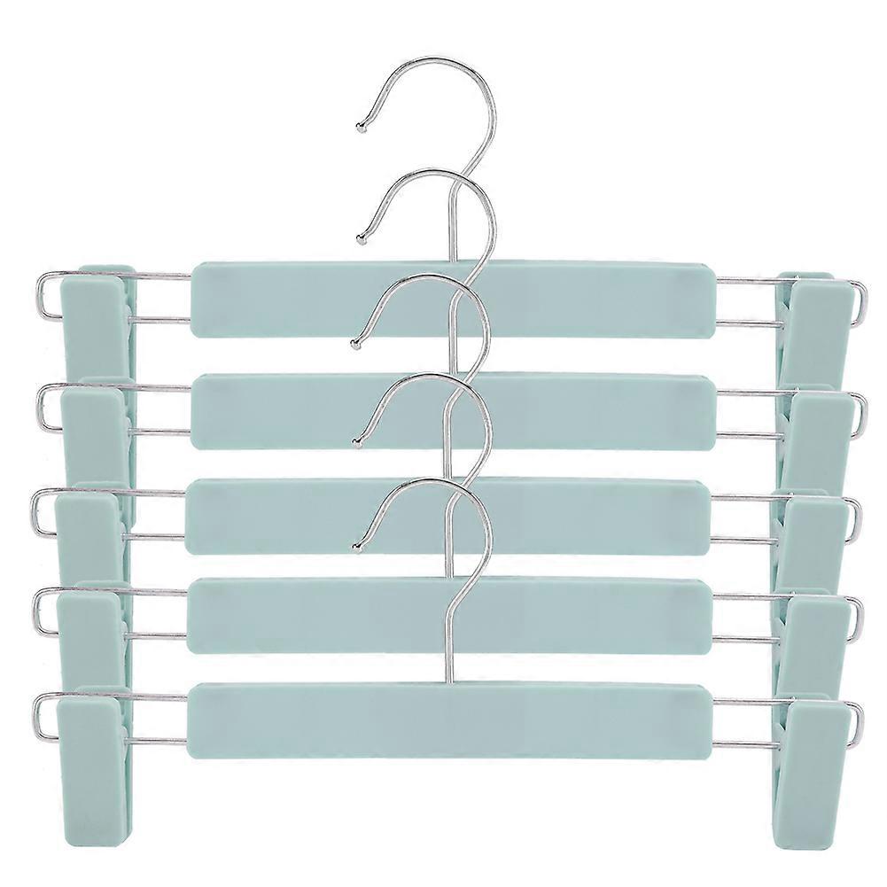 5Pcs Pants Rack Trouser Hanger Clothes Rack With Clips Household Use (Light )