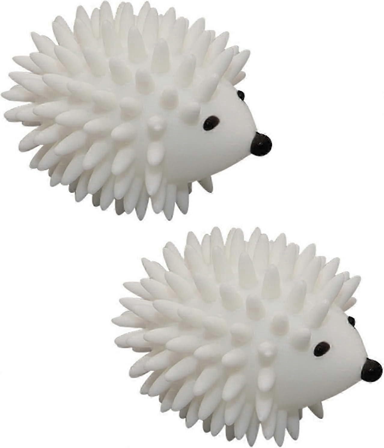 2-pack Dryer Balls White Plastic Hedgehog Reusable Laundry Balls