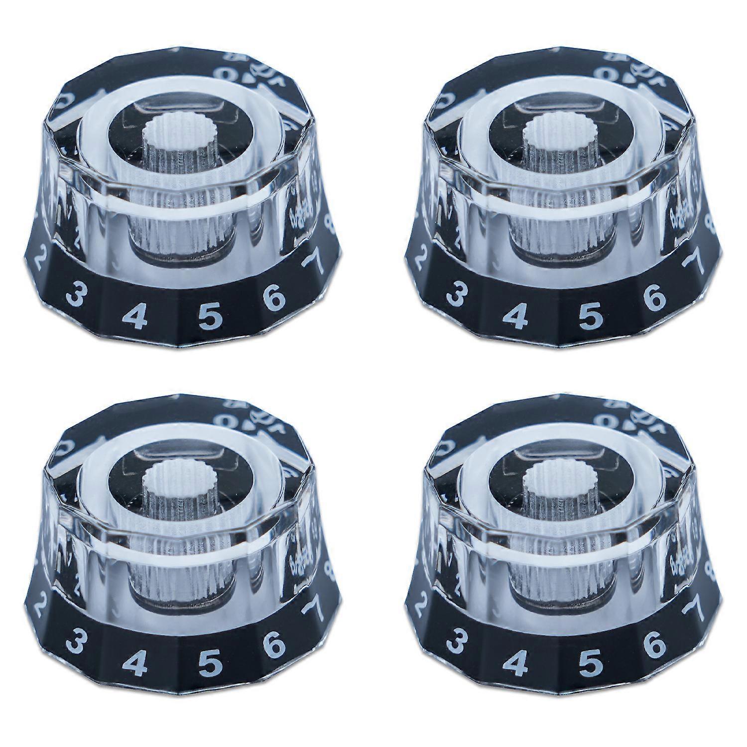 4Pcs Guitar Knob Round Volumes Tone Control Knobs Replacement Speed Control Knobs for Electric Bass Guitar Accessories  Black