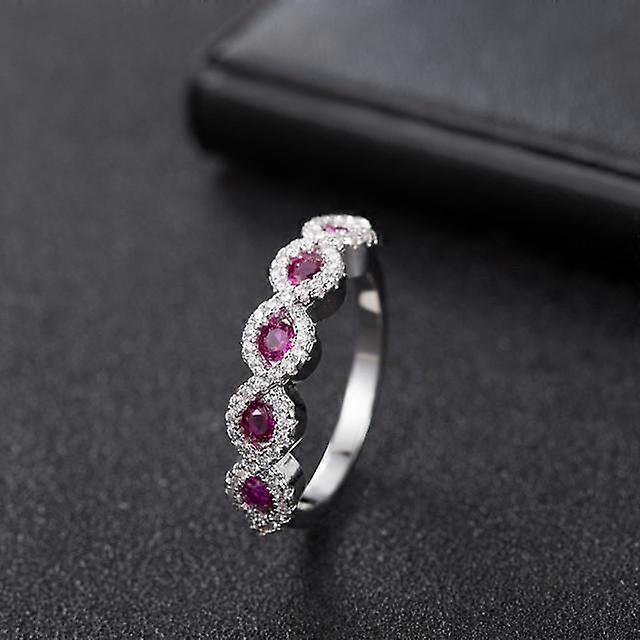 Diwenfu S925 Sterling Silver Red Ruby Jewelry Gemstone Ring For Women Wedding Bands Silver 925 Jewelry Green Topaz Jewelry Girls