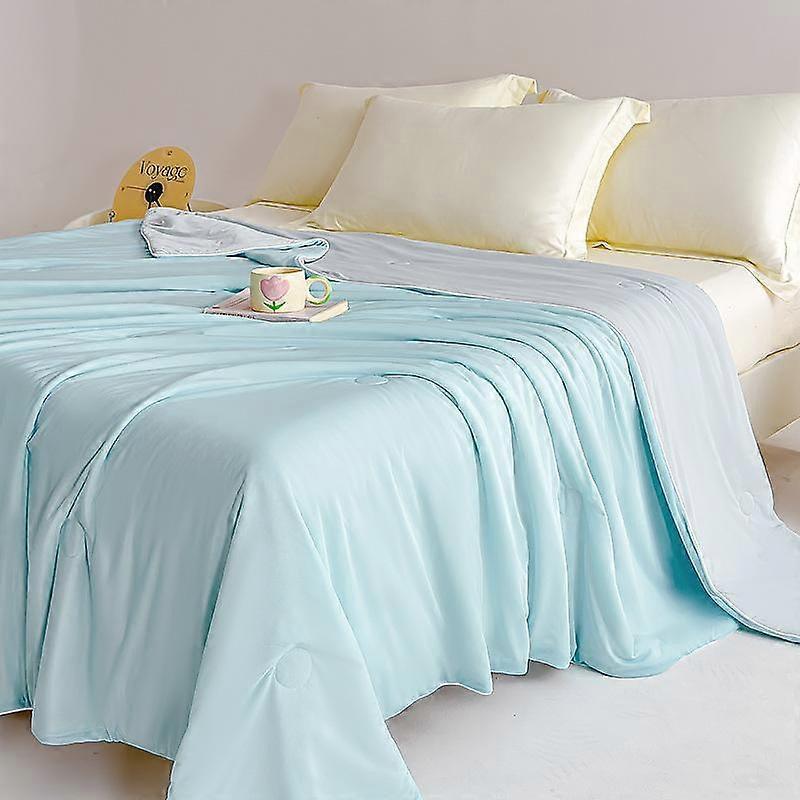 Ice Silk Summer Air Conditioning Cooling Quilt Comforter Lightweight Blankets Skin-friendly Breathable Water Washable Fabric