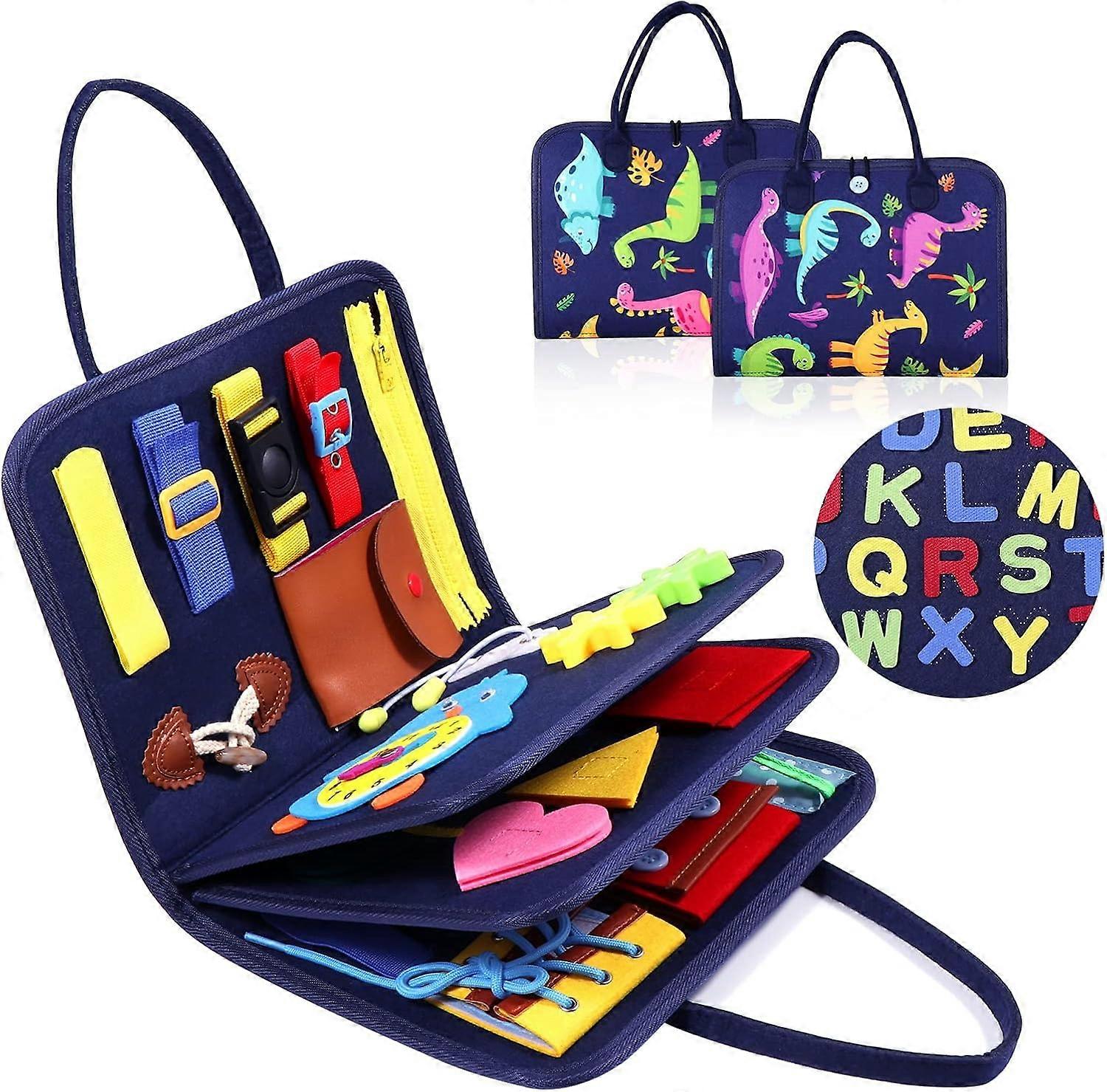 Busy Board for Toddlers, Sensory Board with Interactive Activities, Fine Motor Skills Development for Quiet Play Portable Educational Toy