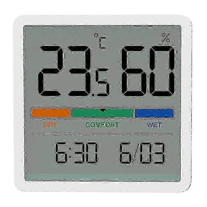 Hygrometer Indoor Thermometer, Desktop Digital Thermometer With Temperature And Humidity Monitor, Accurate Humidity Gauge Room Thermometer With Clock