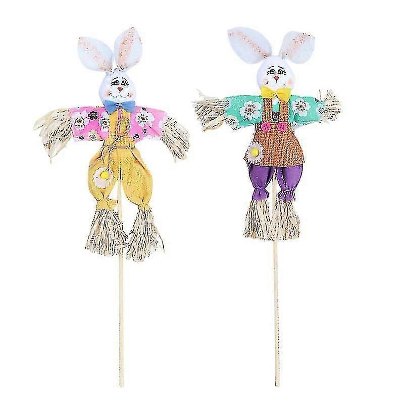 2pcs Scarecrow On Stake For Halloween Decorations