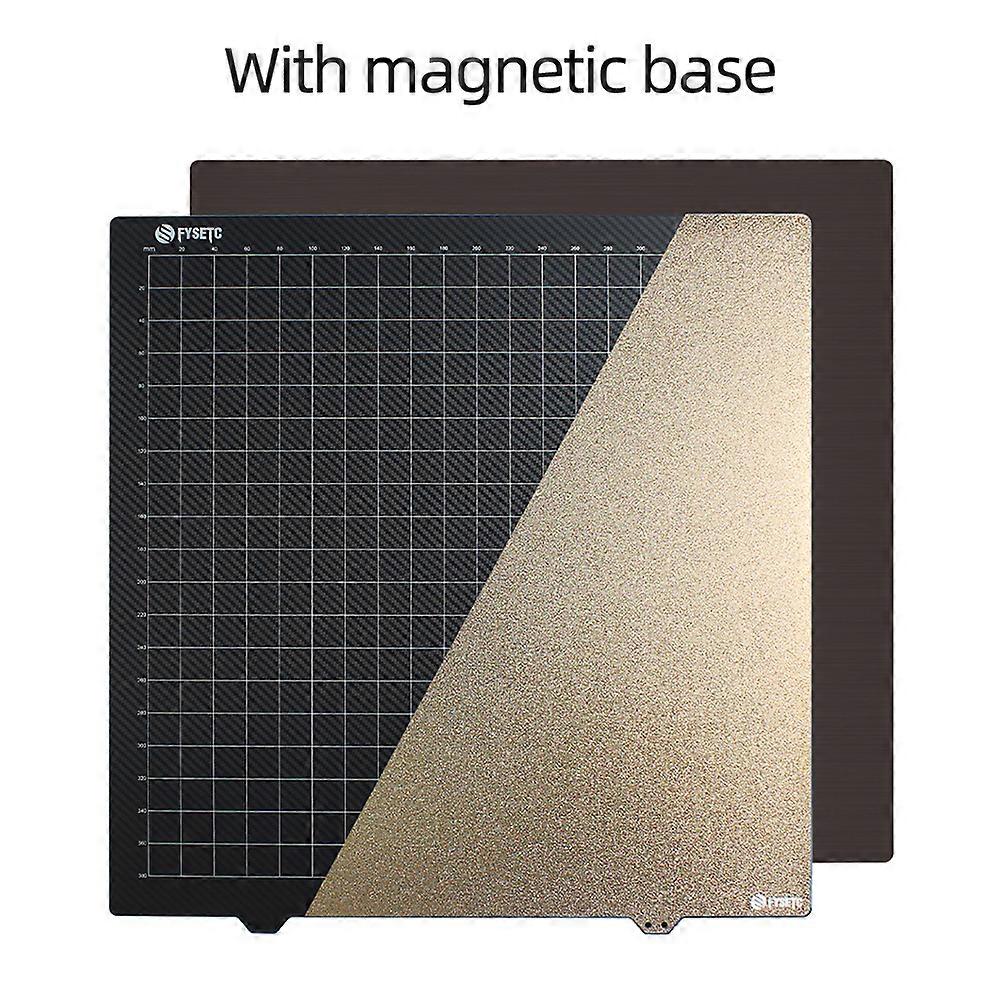 430x430mm PEI Build Plate 3D Print Bed Double Side Powder-coating PEI + Smooth Carbon Fiber Surface Spring Steel Flexible Platform with Magnetic Base