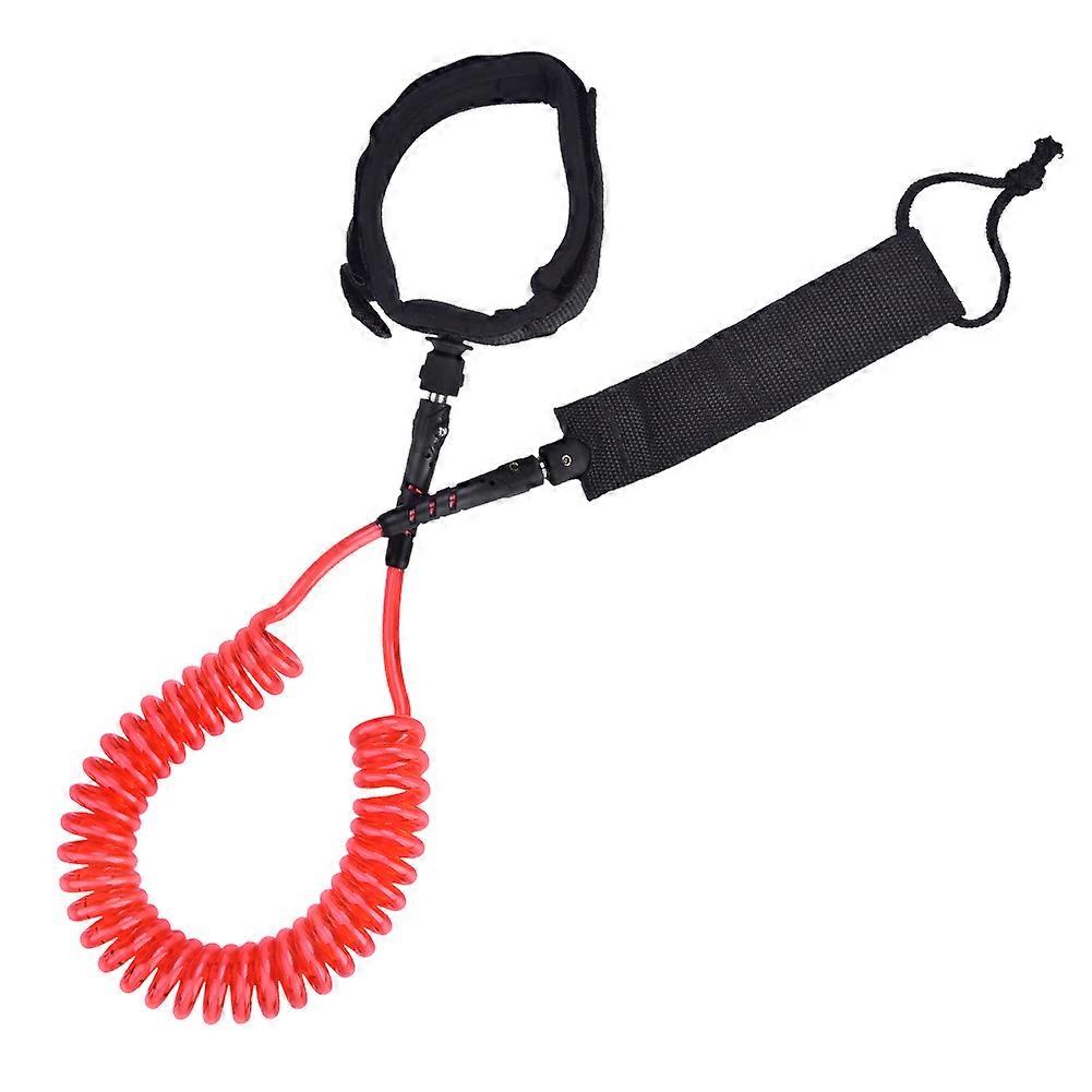 Red Coiled Foot Cord Rope Leg Leash Surfing Surfboard Accessory for Stand Up Paddle Board