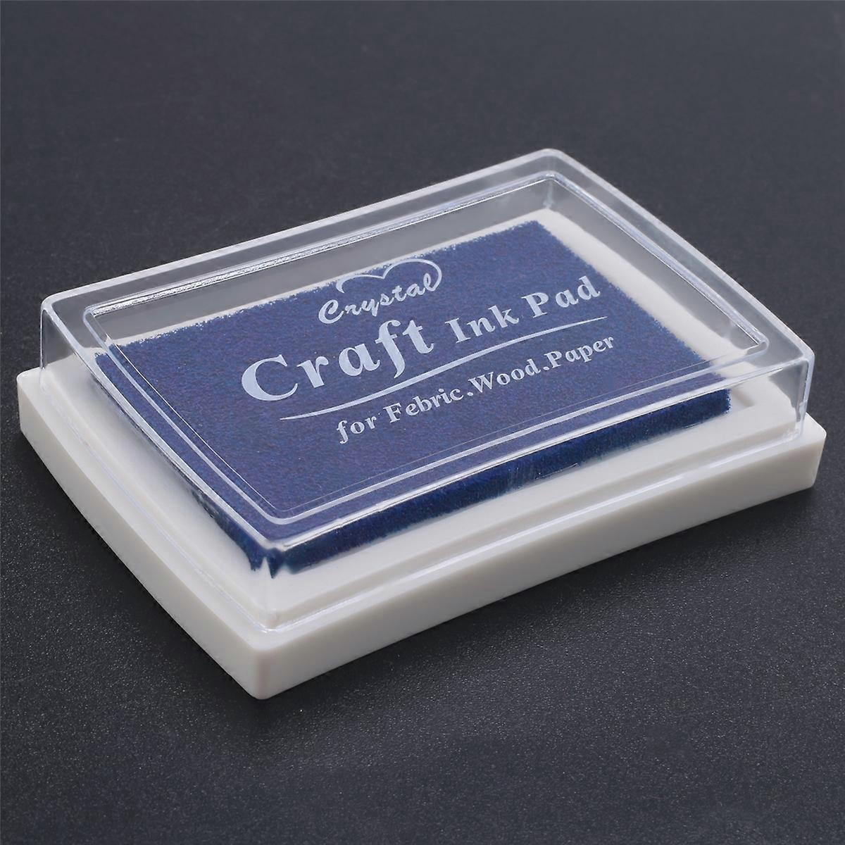 Blue Ink Pad Inkpad Rubber Stamp Finger Print Craft Non-