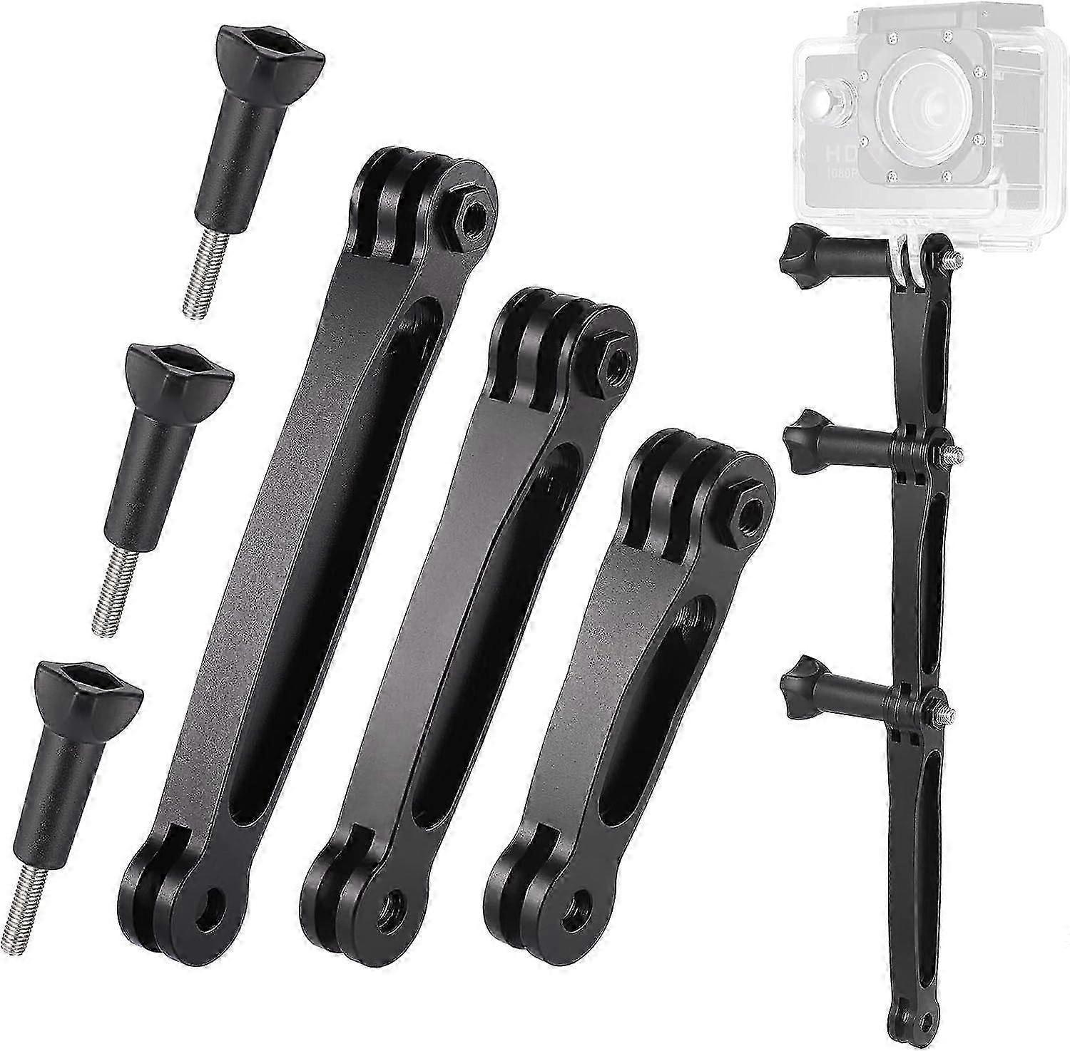 طقم تثبيت ذراع التمديد 3 في 1 ، ذراع تمديد من سبائك الألومنيوم ، ذراع تمديد محوري متوافق مع سلسلة GoPro و SJCAM وكاميرات الحركة الأخرى
