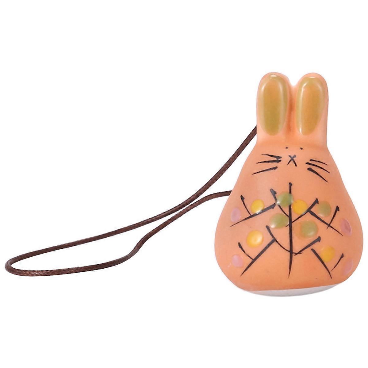 hand-made ceramic jewelry rabbit wind bell Bell pendant Easter gift