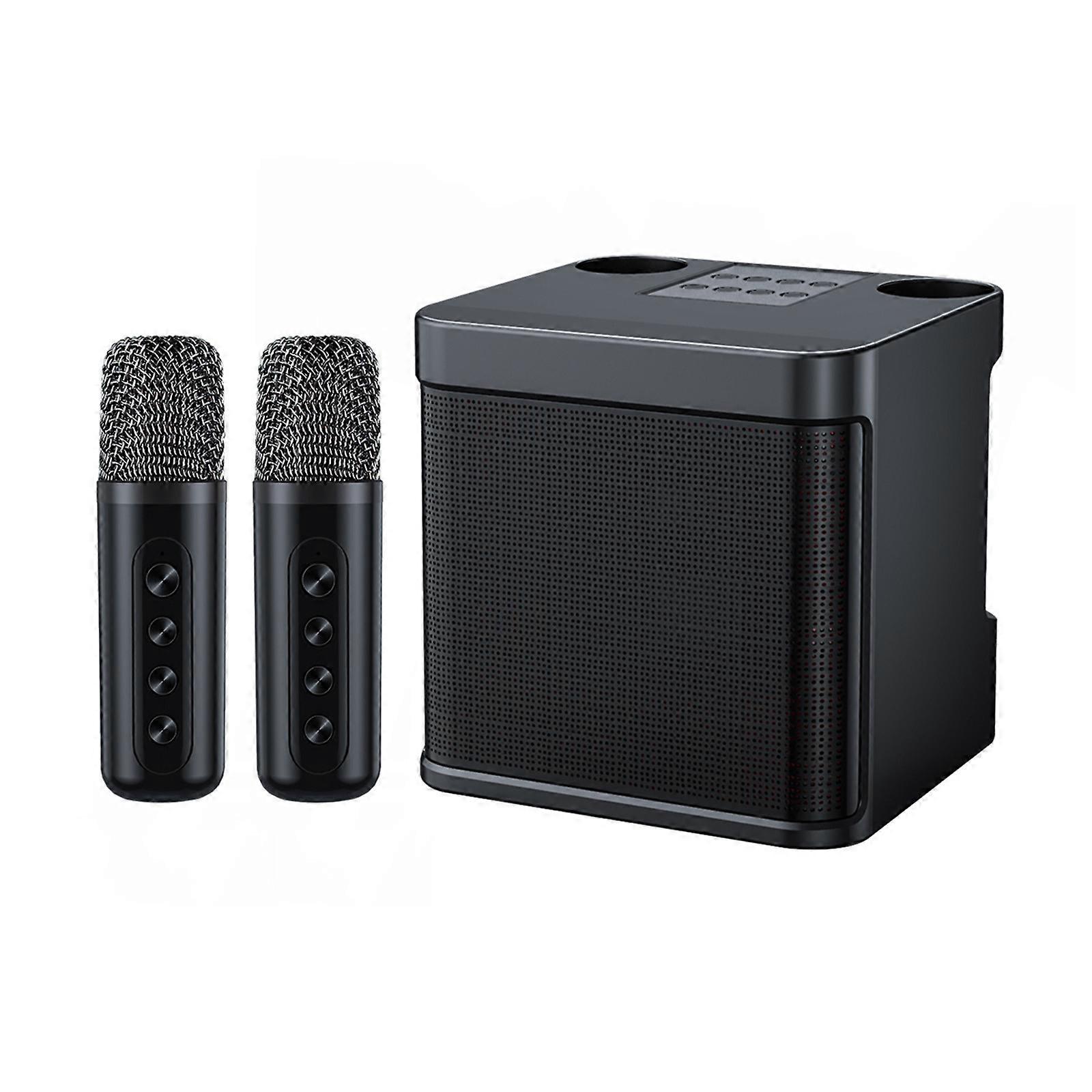 Home Audio Karaoke Machine With Wireless Microphones, 3000mAh Portable Microphone Speaker Set PUW1473