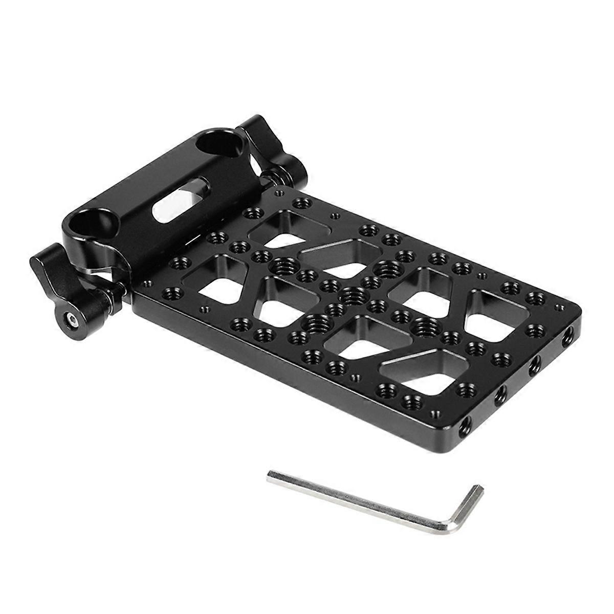 Wedge Plate Quick Release Base Plate with 15mm Rod Clamp for Camera Power Adapter, Shoulder Kit Acce