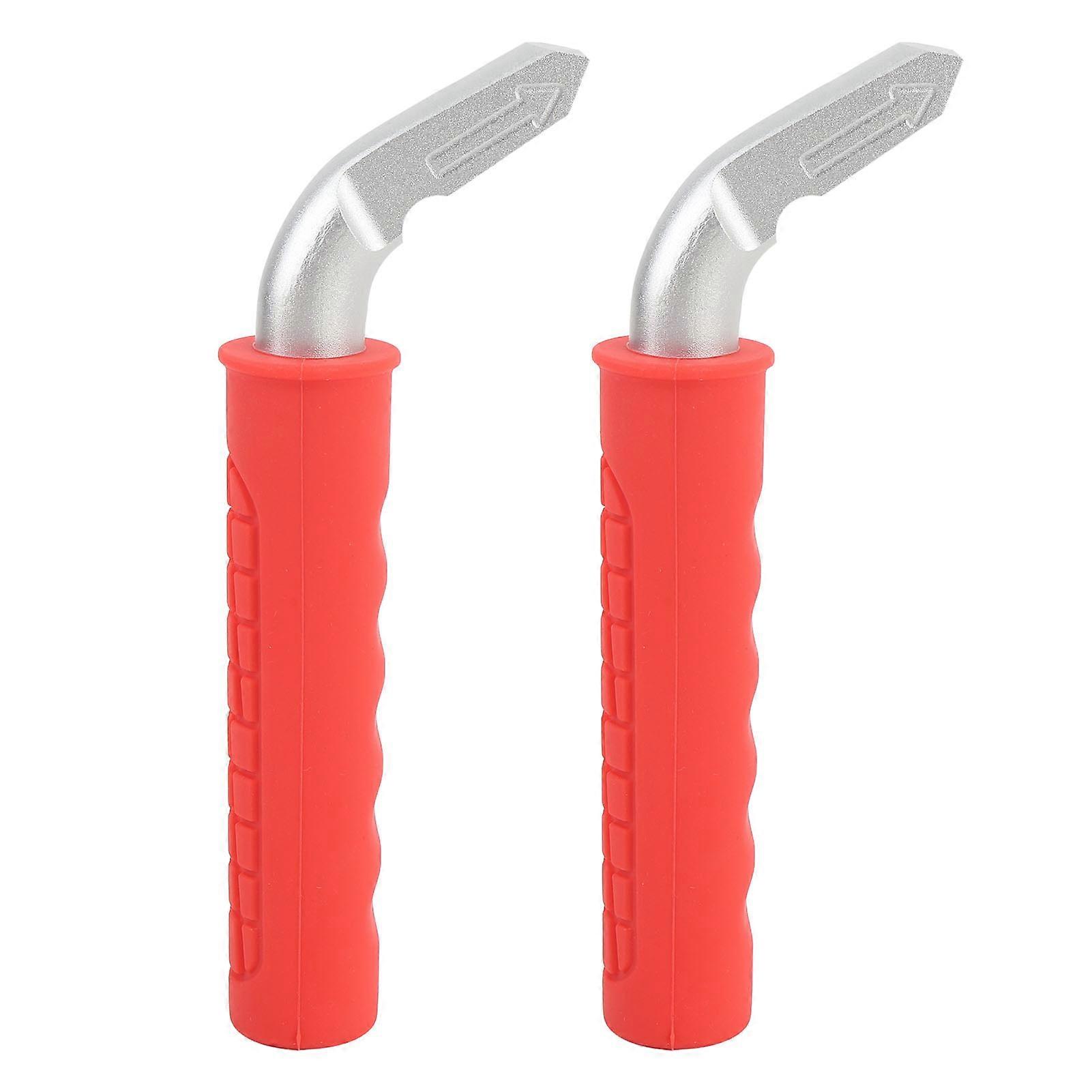 2PCS Car Door Assist Handles Non Slip Silicone Grip Portable Automotive Grab Support Bar Red