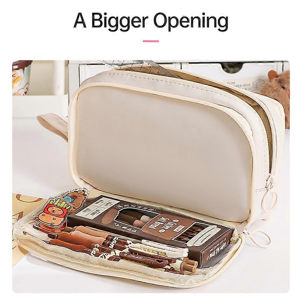 Cute Pencil Case Large Capacity Pencil Pouch 6-Layer Durable and Easy to Clean Zipper Pocket Bag with Handle Dewsign Office Organizer Gift for Studen