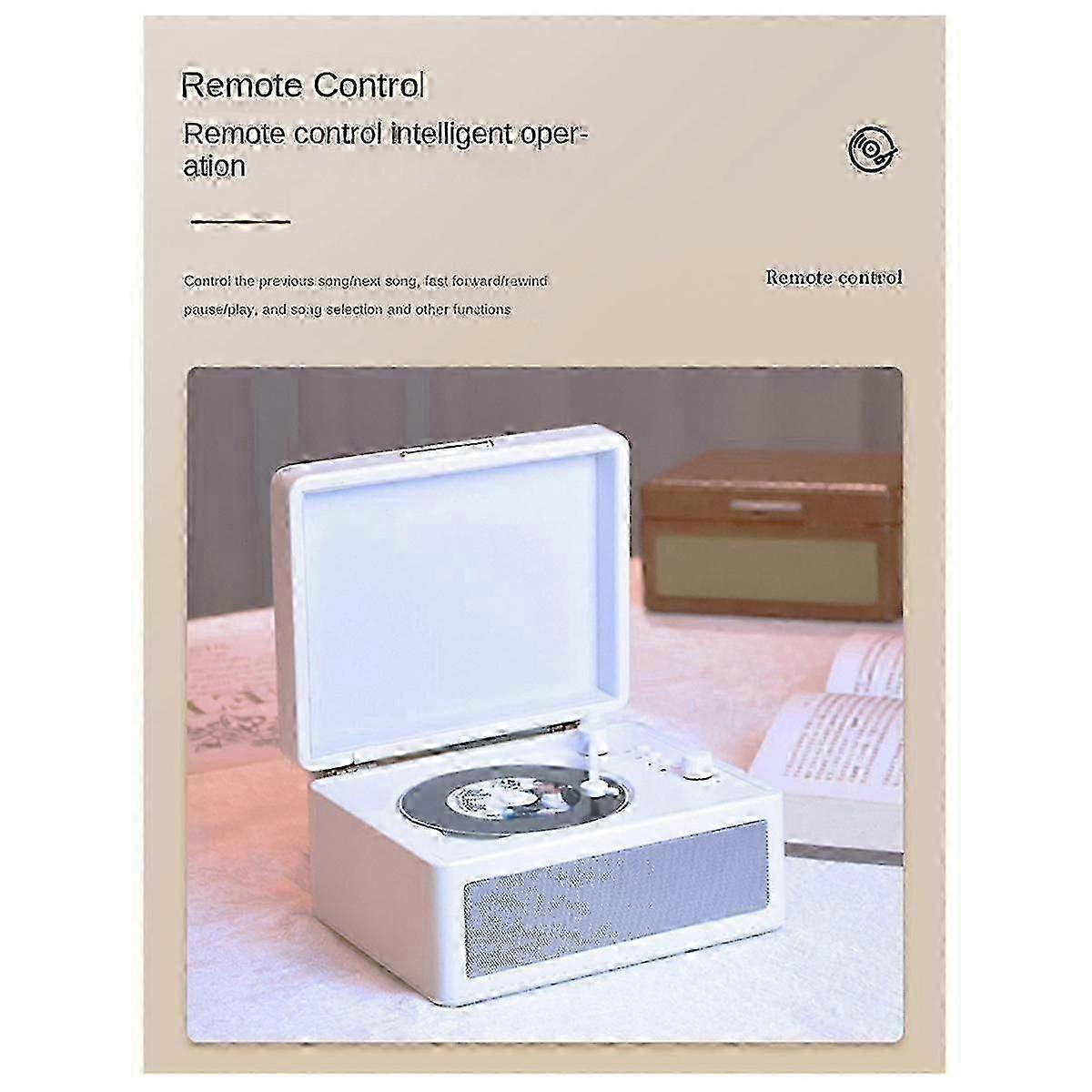 Portable Wireless Bluetooth Speaker, Multi-Functional Reprodutor CD Retro, Record Audio Player