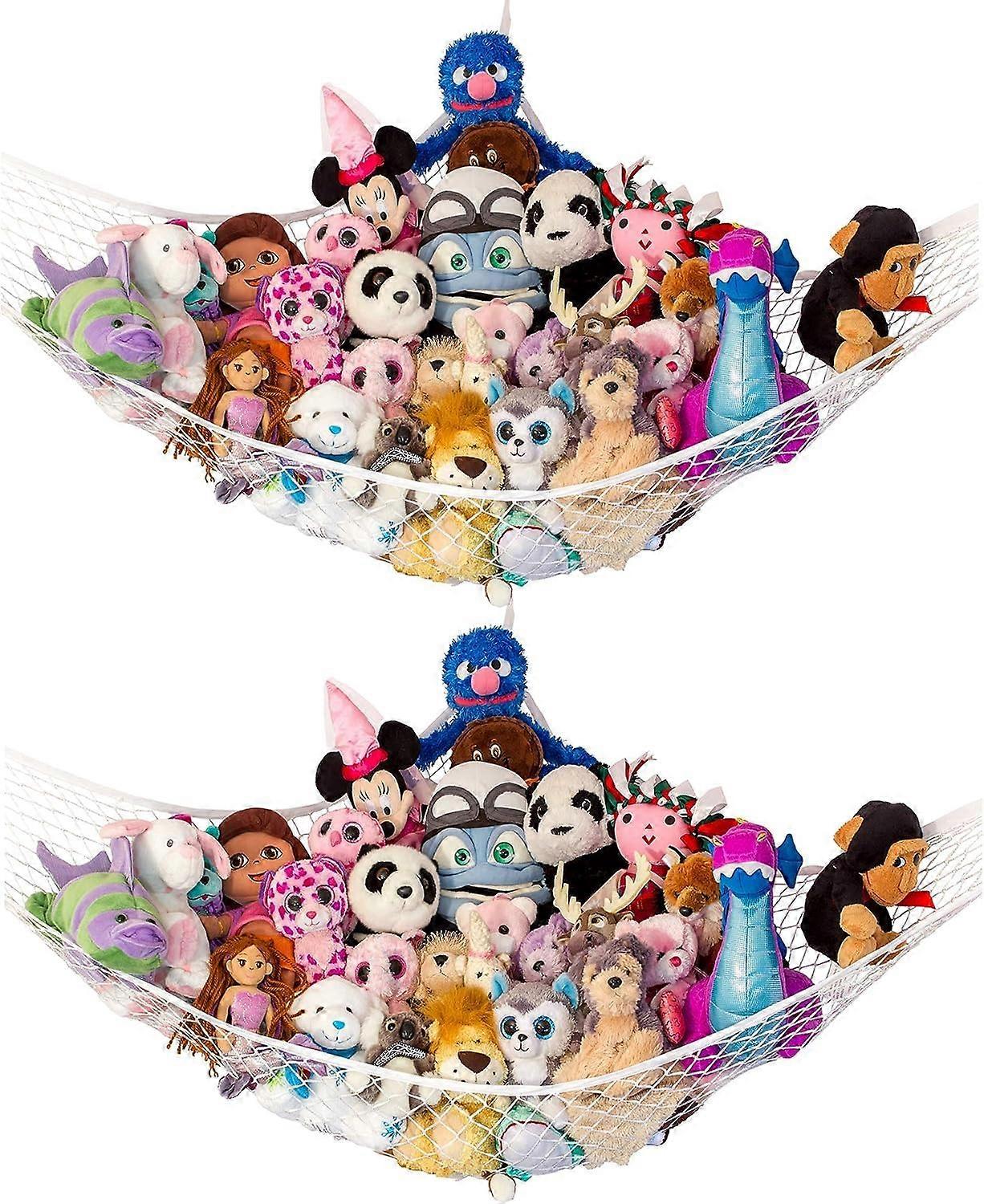 Two-pack large plush animal for hammocks room storage organization
