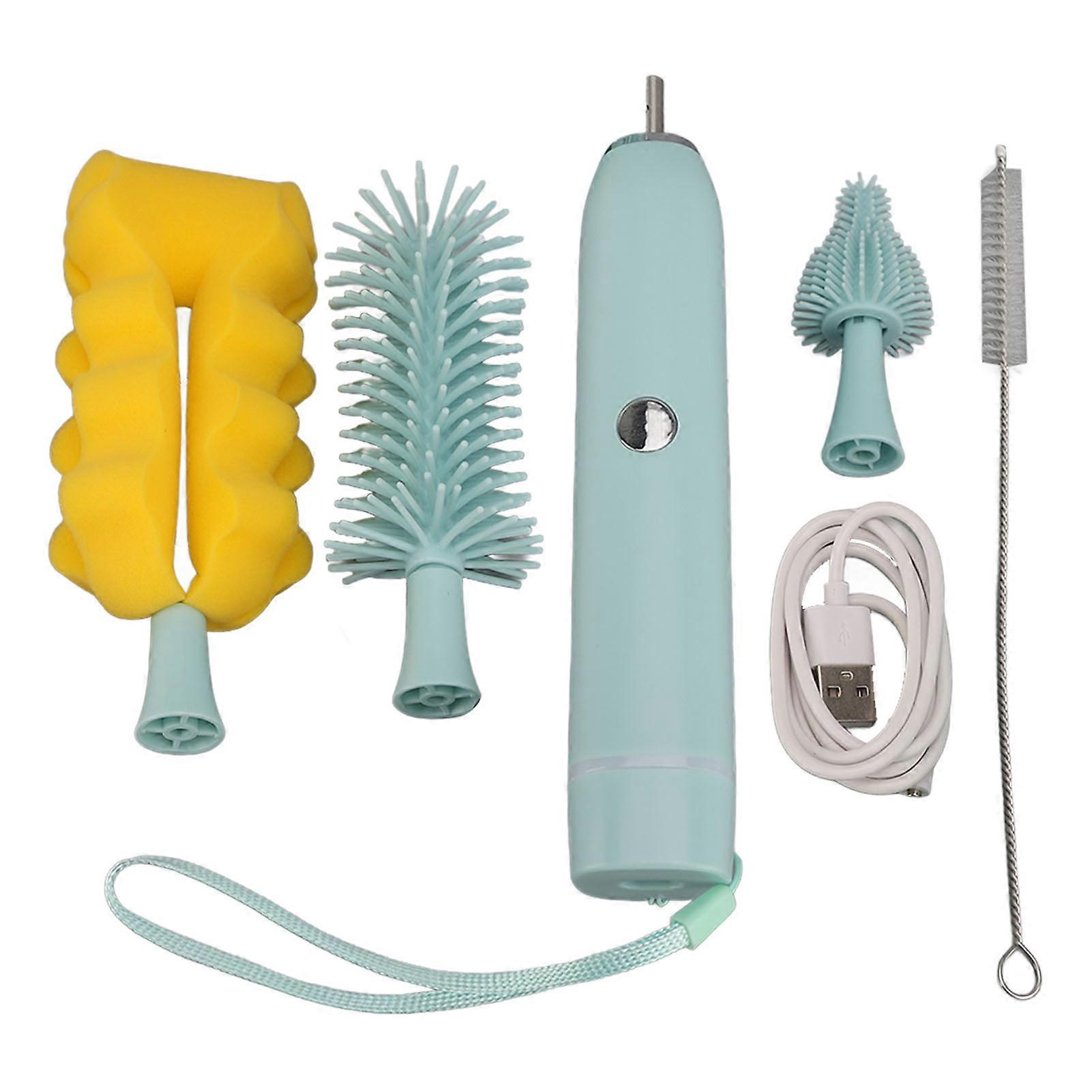 Electric Baby Bottle Brush Set 4 in 1 IP65 Water Resistant Rechargeable Electric Bottle Cleaner with Silicone Brushes for Home Travel