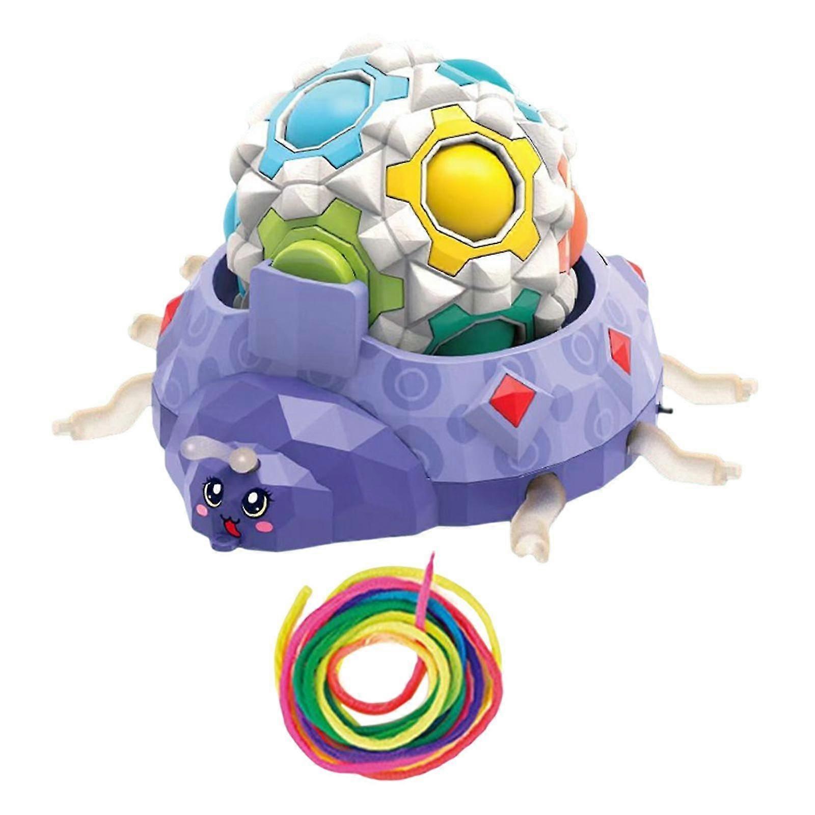 Rainbow Ball Puzzle Toy Game Color Recognition Toy Pressing Toy for Children Red