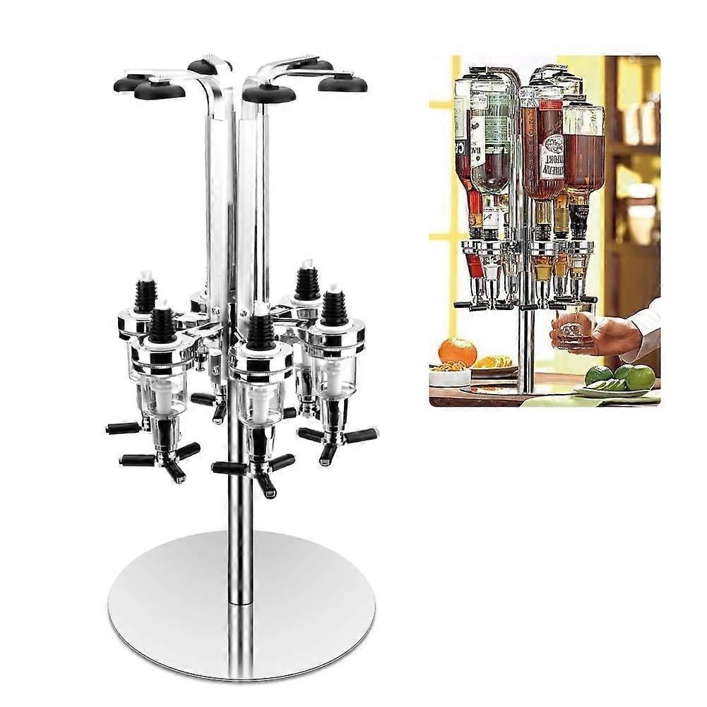 Revolving Caddy for Bar Liquor Dispenser Station 6 Bottle Size