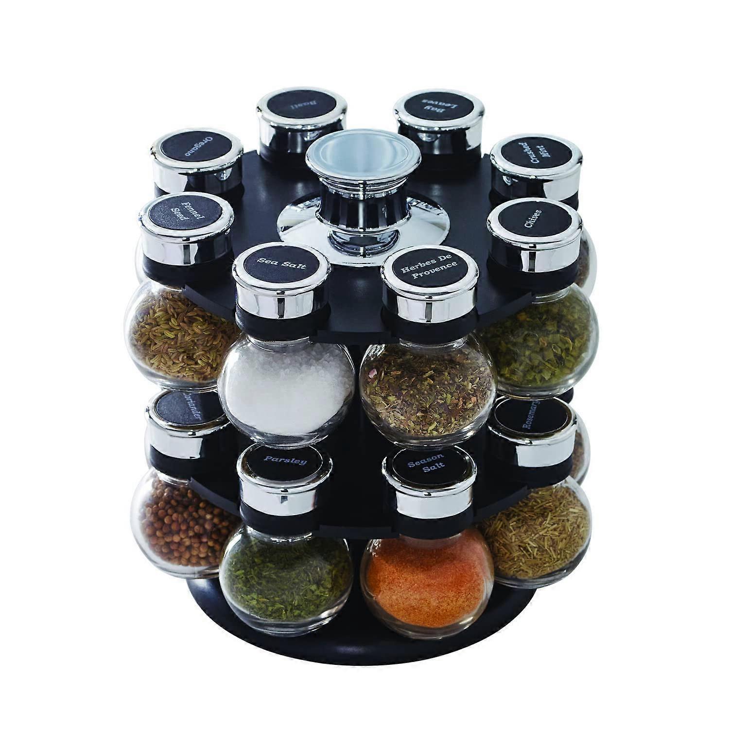 16 Jar Ellington Revolving Countertop Spice Rack for Kitchen