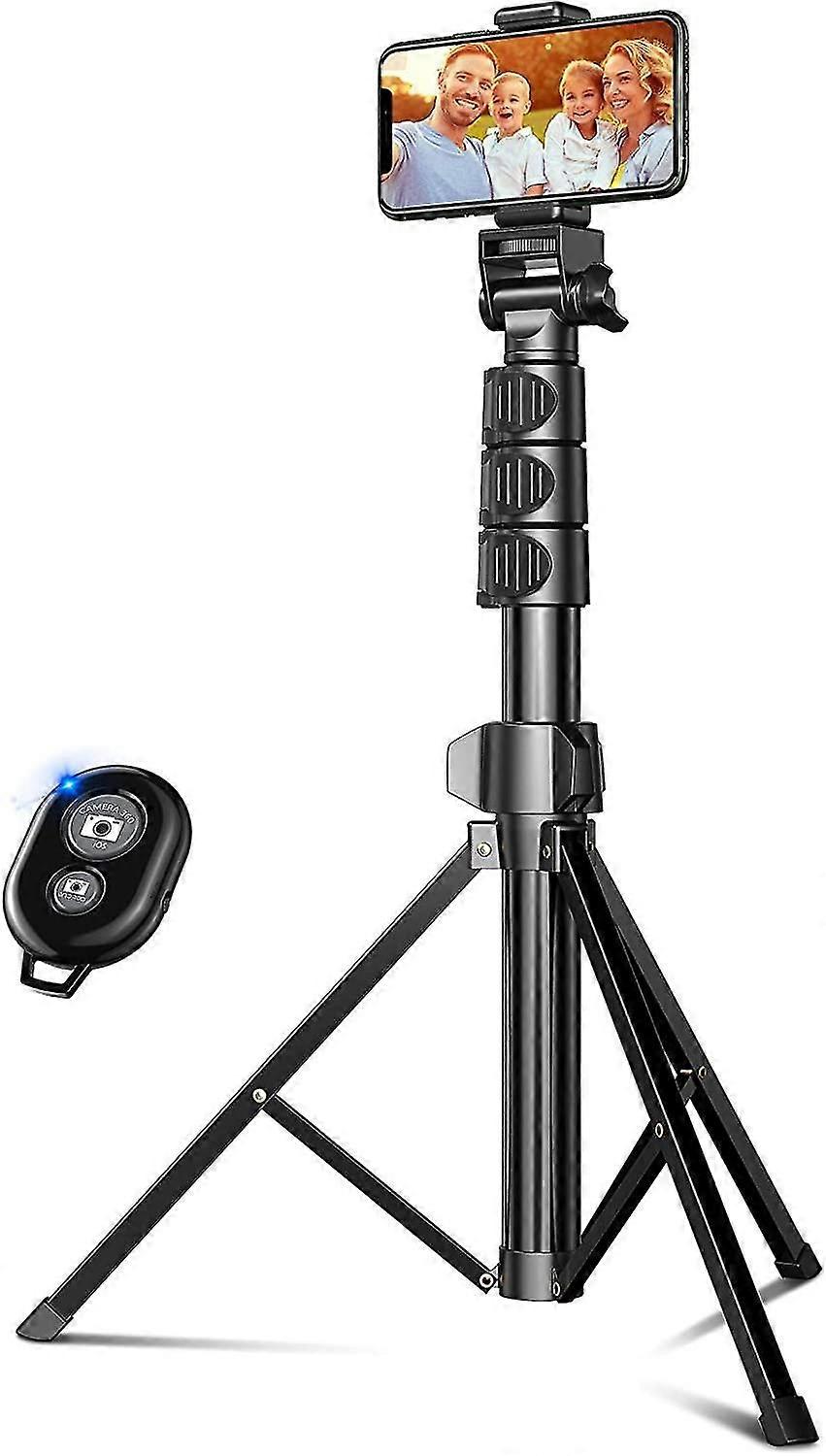 Mobile Phone Tripod 142 Cm Expandable, Selfie Stick Tripod With Bluetooth Remote Control, Tripod Leg