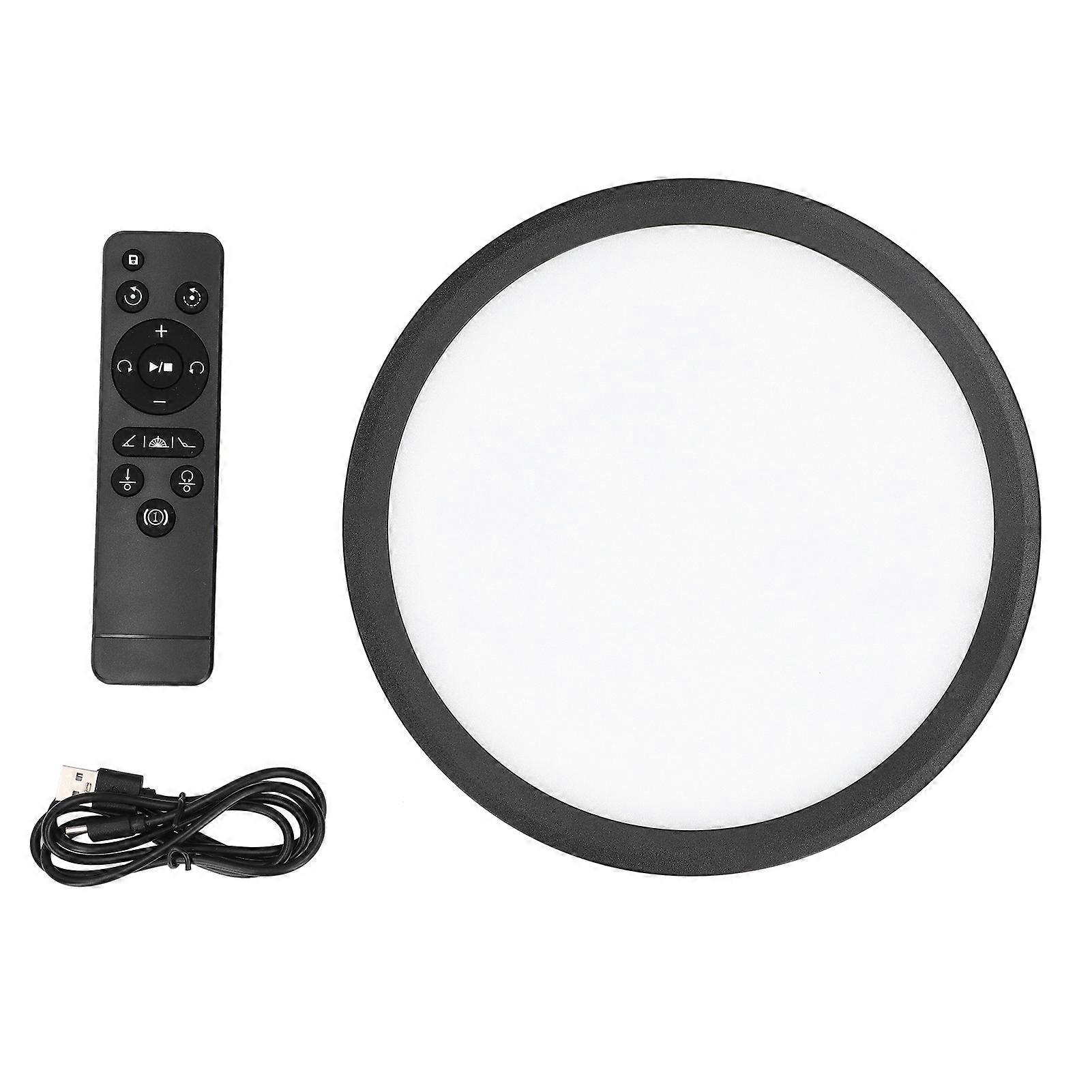 22cm Electric Rotating Display Stand 360 Degree Speed Direction Adjustable USB Powered Turntable with Colorful LED Light Black