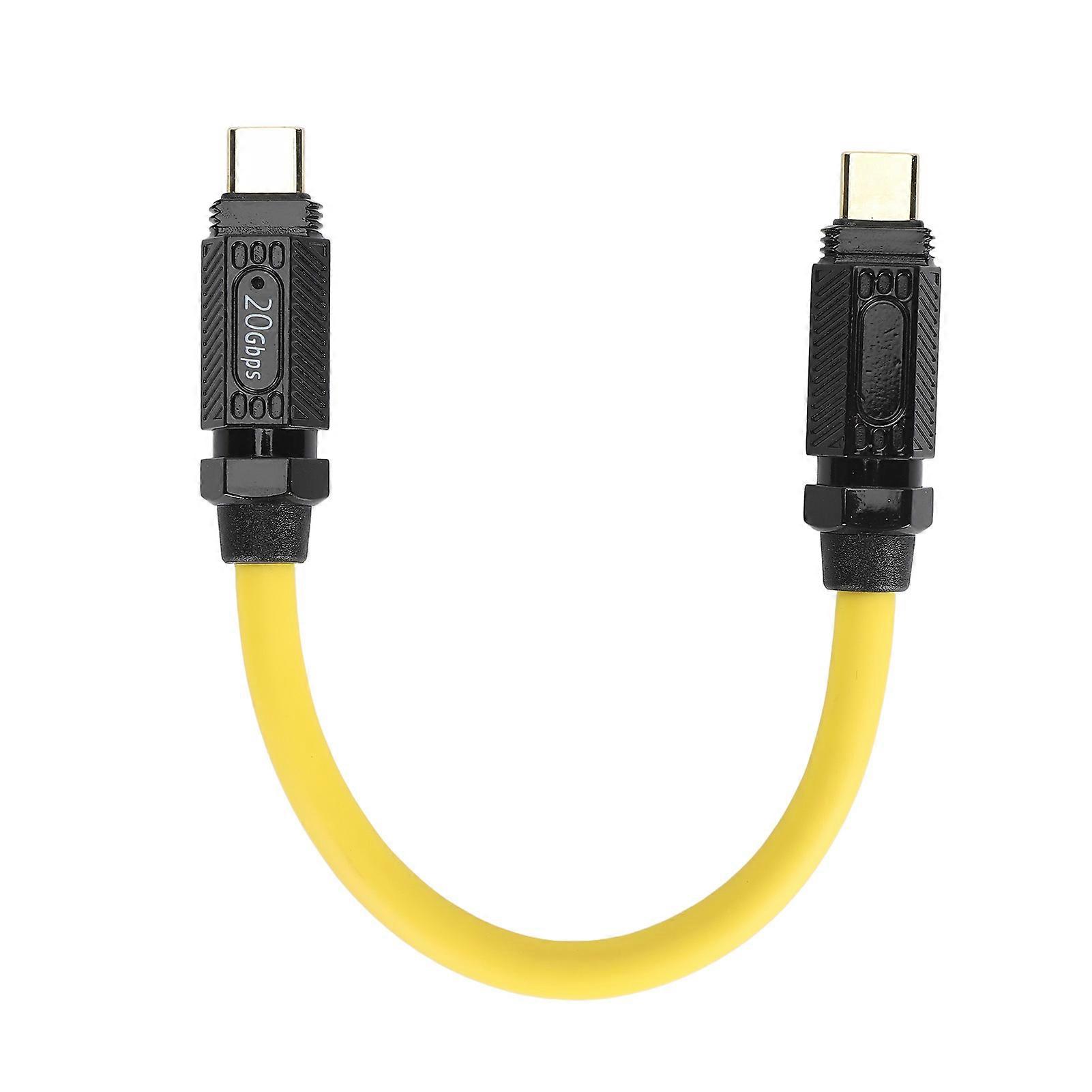 Type C Extension Cable Support PD3.1 140W Fast Charging 20Gbps High Speed HD 8K 60Hz Type C to Type C Data Cable Male to Male, 0.2m/0.7ft Straight Ca