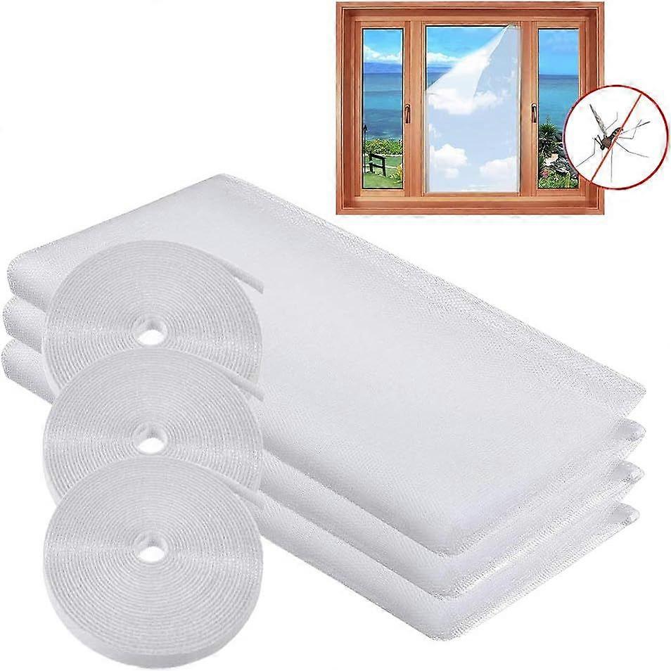 Mosquito Netting,3 Pack DIY Self-Adhesive Insect Mesh Curtain Fly Bug Bee Protector with 3 Rolls Hook Sticky Tape,Fitted to Multiple Windows