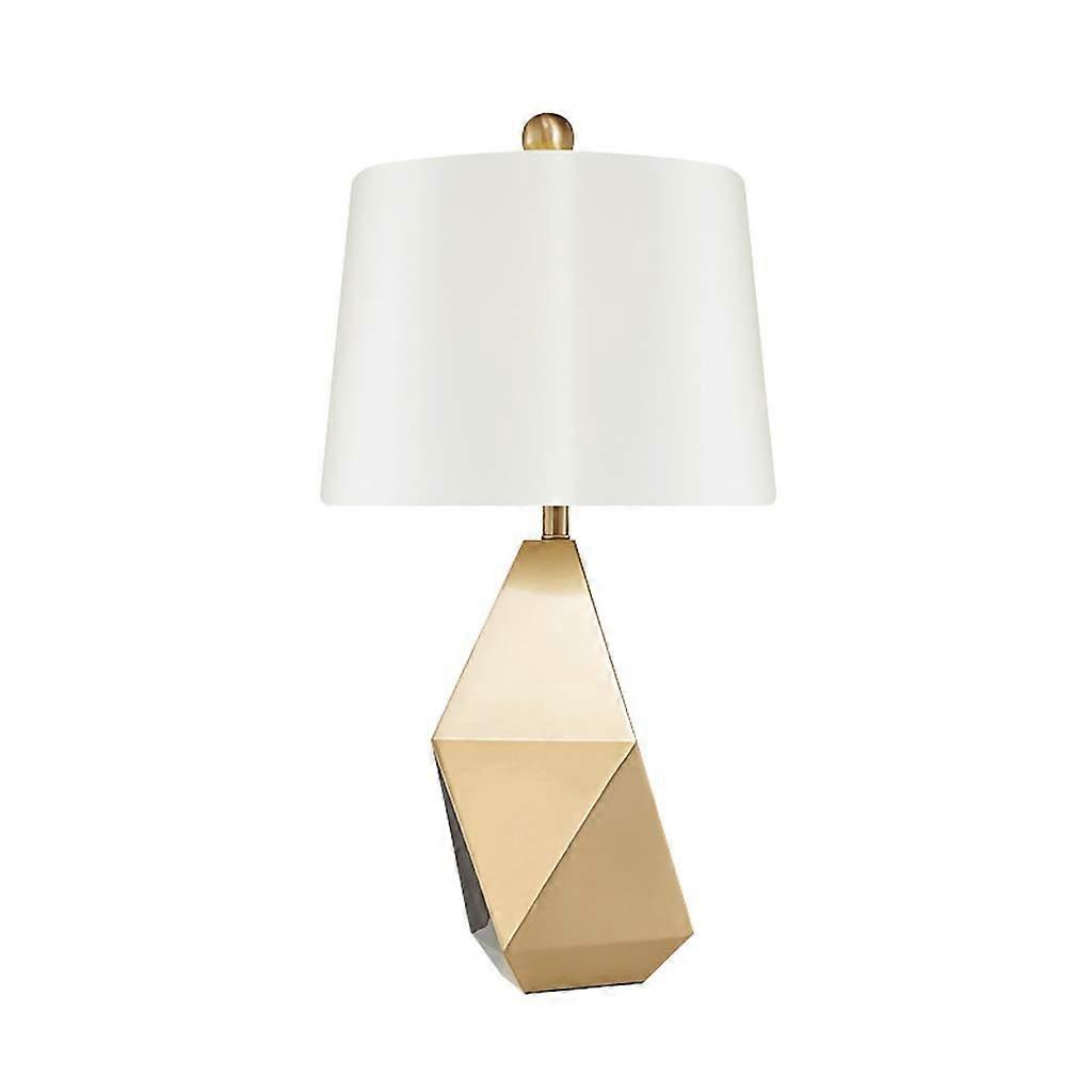 E27 Table Lamp Century Modern Metal Pyramid Pillar Table Desk Lamp, 22' H, Antique Bronze with Linen Shade Minimalist Bedroom Bedside Lamp