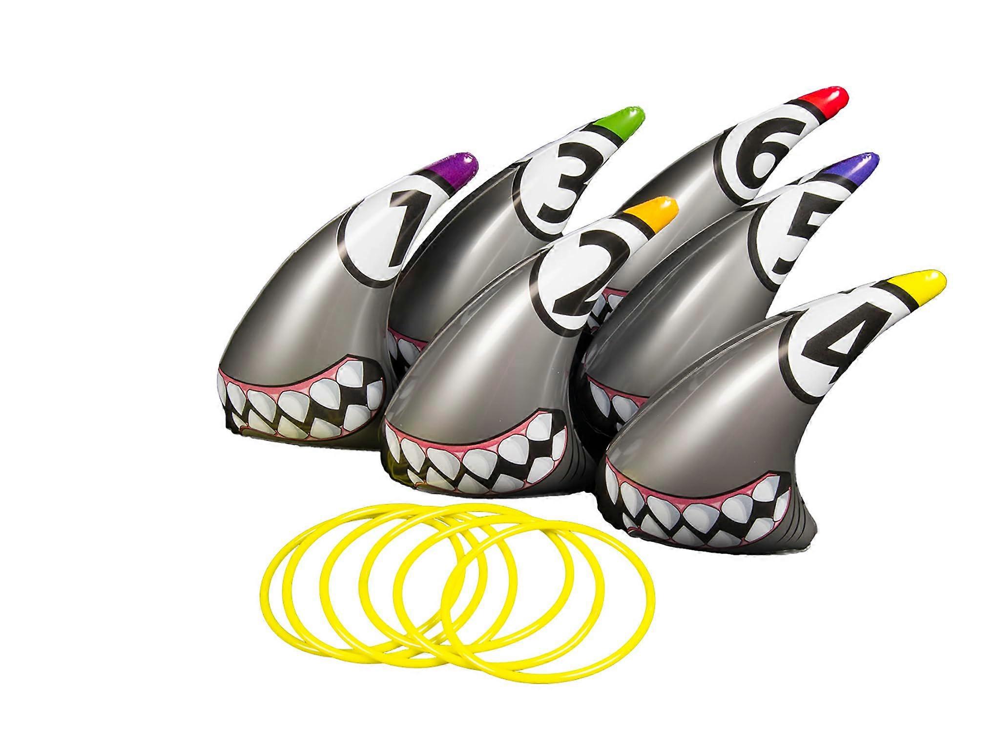 Swimming Pool Ring Game for Internal and Outdoor Use, Inflatable Sharks, Fun Family Activity