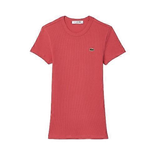 Lacoste Geribbeld Slim T-Shirt voor Dames/Dames