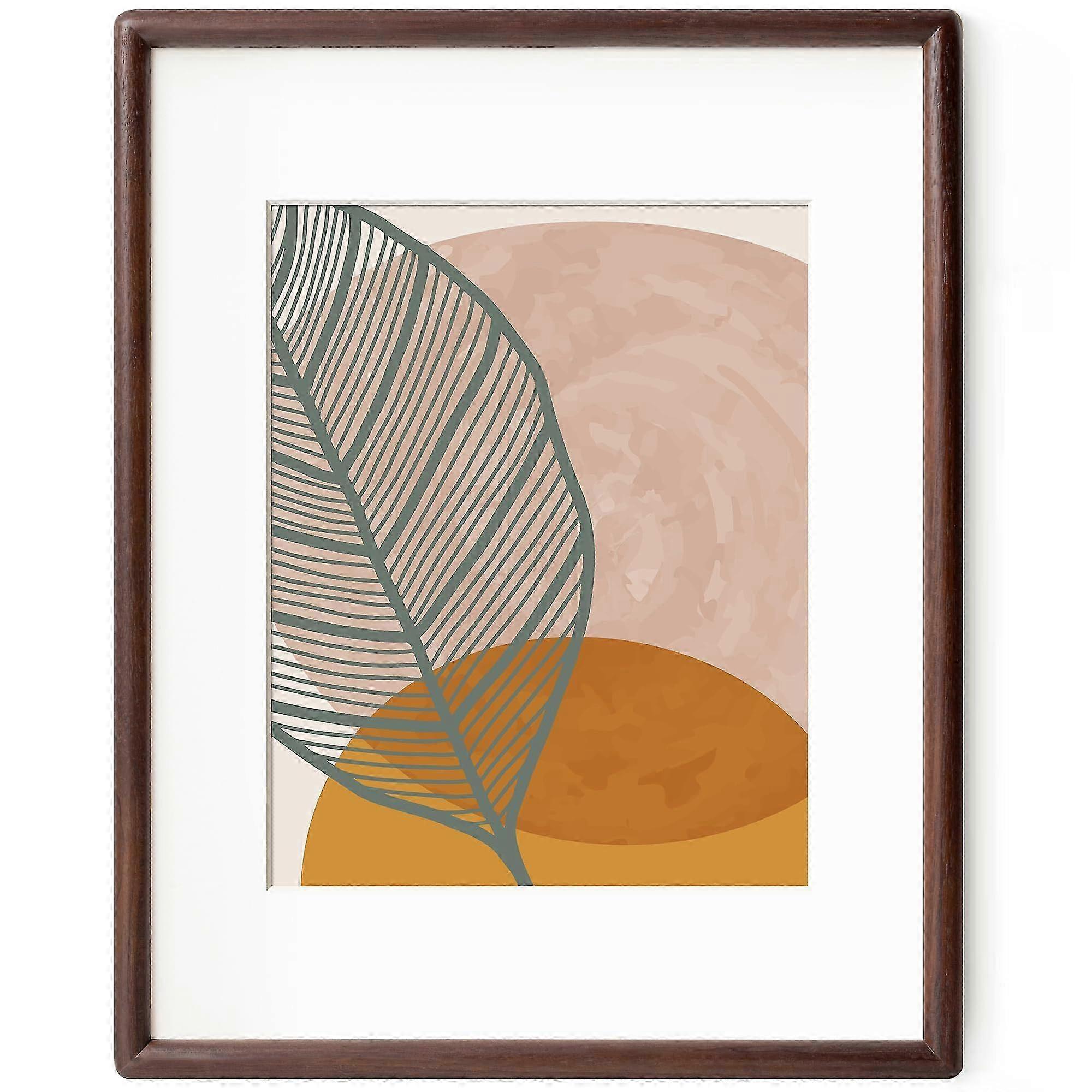 Solid Walnut Rounded Corner Natural Wood Picture Frame for Displaying Photos 11 x 14