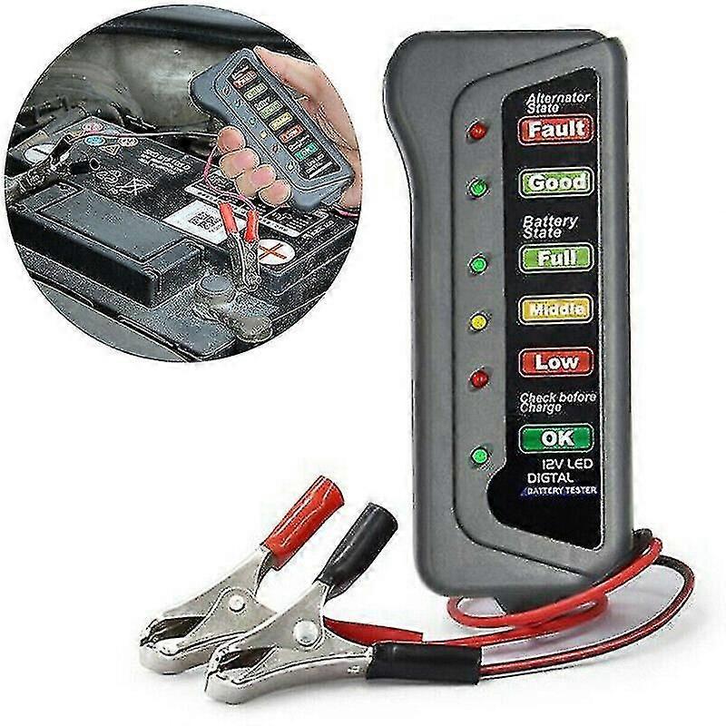 12v Car Battery Tester Digital Alternator Led Lights Display Diagnostic Tool