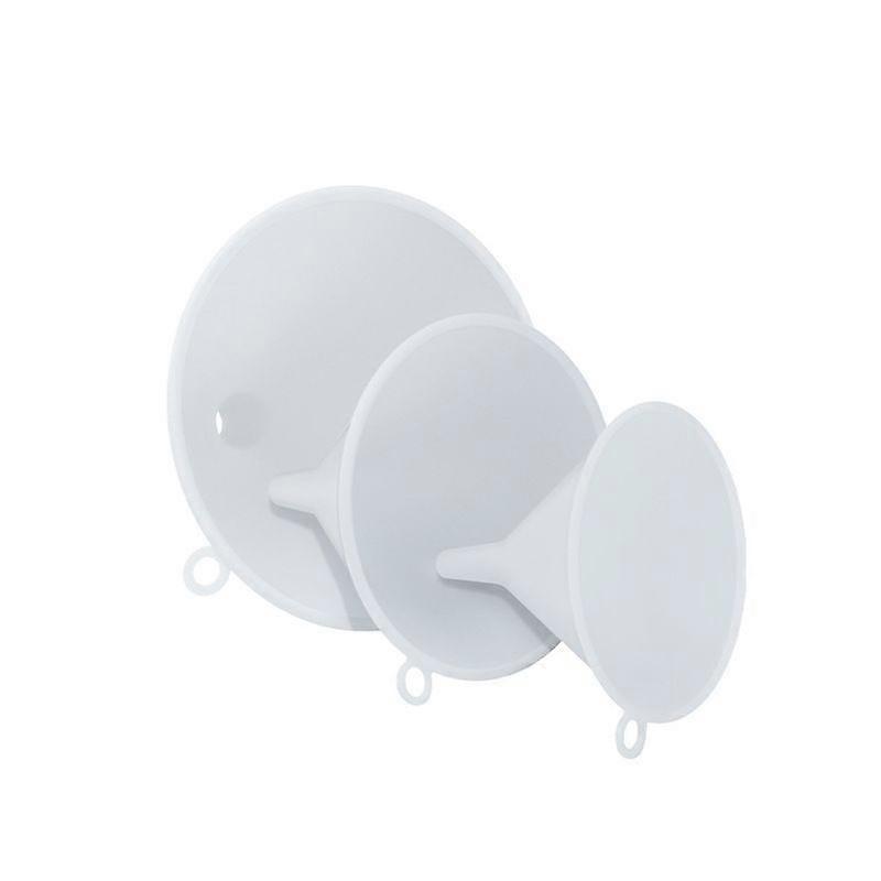 3 -Plastic Funnel, Set of Three, White