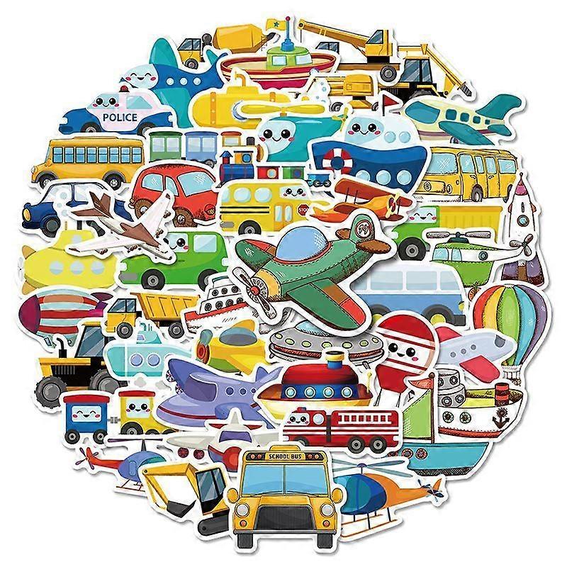 50Pcs Cartoon Traffic Stickers Skateboard Notebook Computer Graffiti Phone Decal