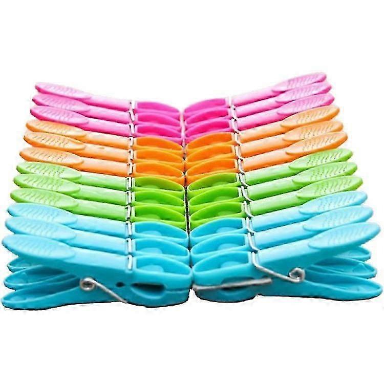 24-pack plastic clothespins, heavy duty spring loaded laundry clothespins