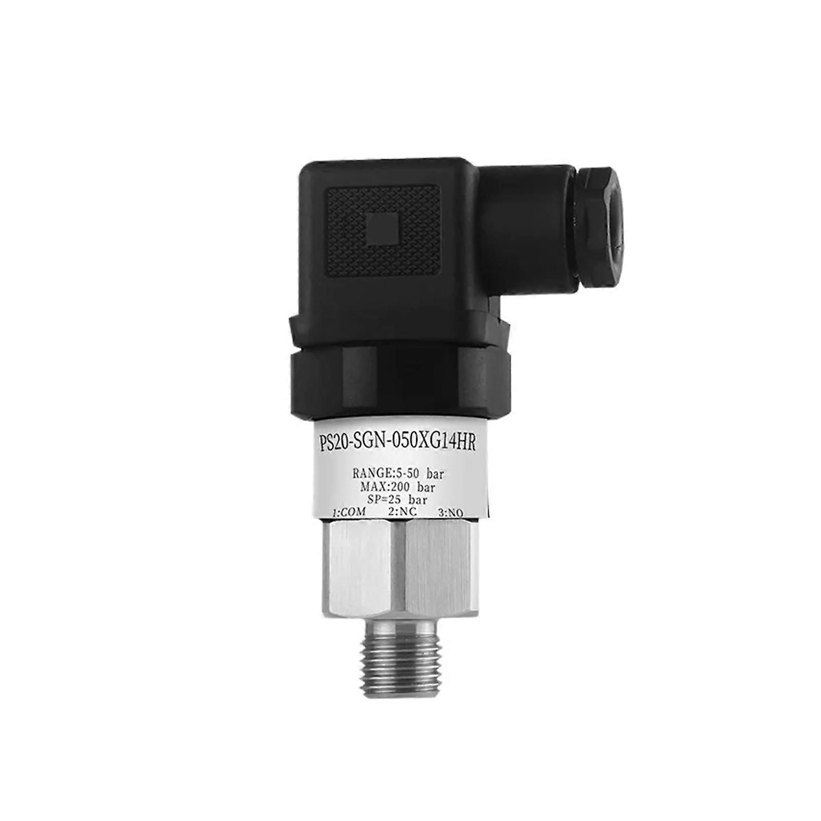 0400bar Standard Mechanical Pressure Switch Stainless Steel Diaphragm Adjustable Oil Water Diaphragm Piston Pressure Control(0.85bar,NPT14 Thread)