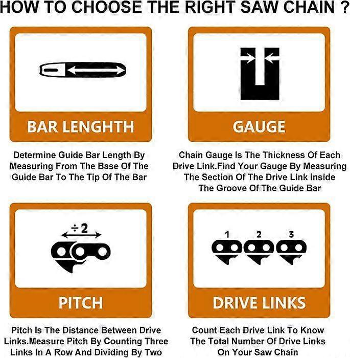 4 Pack Chainsaw Chains for 16" (40cm) Guide Bar, 1.3mm 59 Drive Links, Compatible with Stihl,